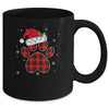 Buffalo Plaid Christmas Paw Dog With Santa Hat Lights Gift Mug Coffee Mug | Teecentury.com