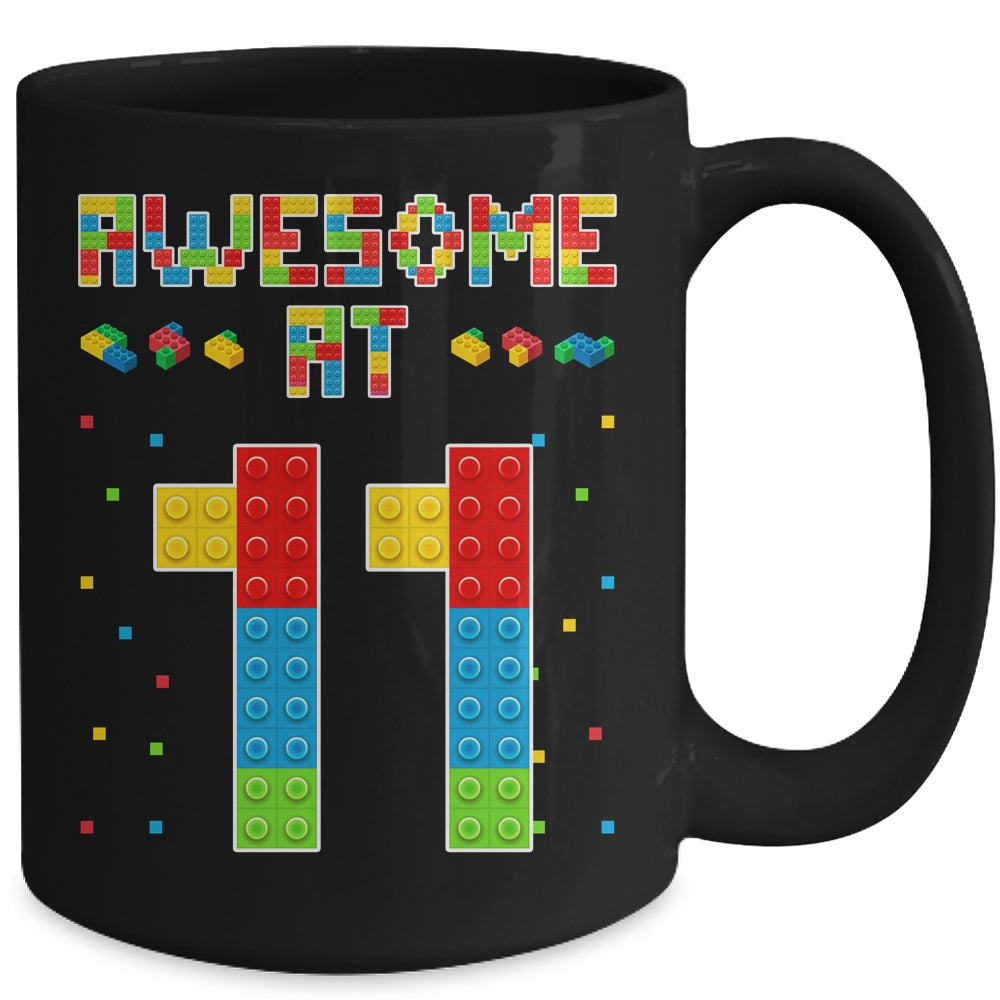Building Blocks Bricks Awesome at 11 Years Old Birthday Boy Mug | teecentury