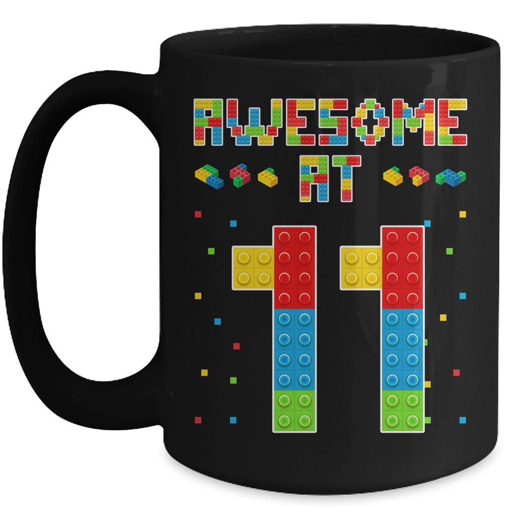 Building Blocks Bricks Awesome at 11 Years Old Birthday Boy Mug | teecentury