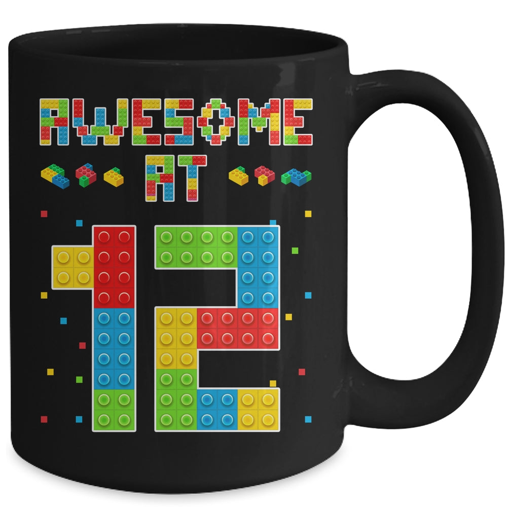 Building Blocks Bricks Awesome at 12 Years Old Birthday Boy Mug | teecentury