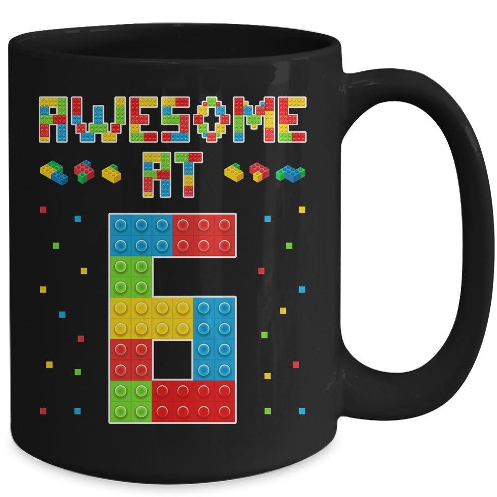 Building Blocks Bricks Awesome at 6 Years Old Birthday Boy Mug | teecentury