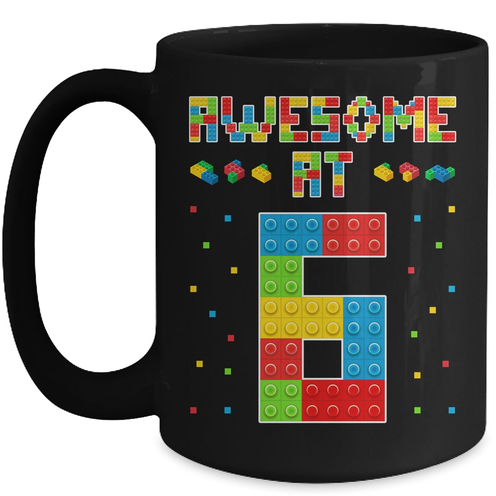 Building Blocks Bricks Awesome at 6 Years Old Birthday Boy Mug | teecentury
