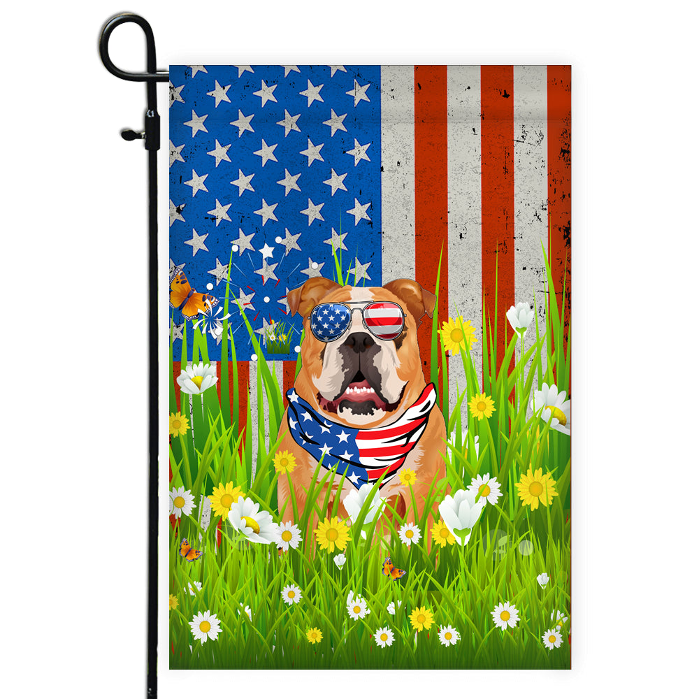 Bull American USA Flag 4th of July Dog Lover On Independence Day | teecentury