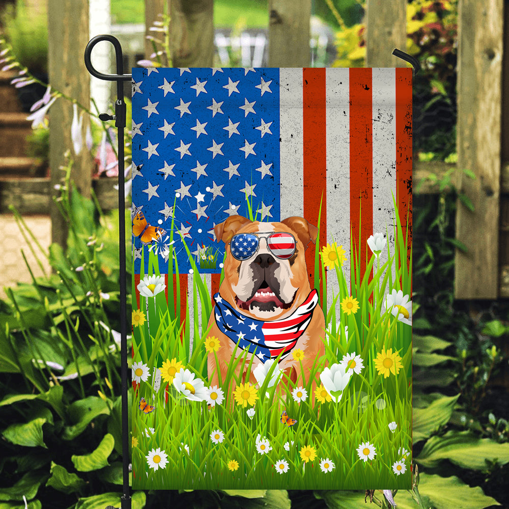 Bull American USA Flag 4th of July Dog Lover On Independence Day | teecentury