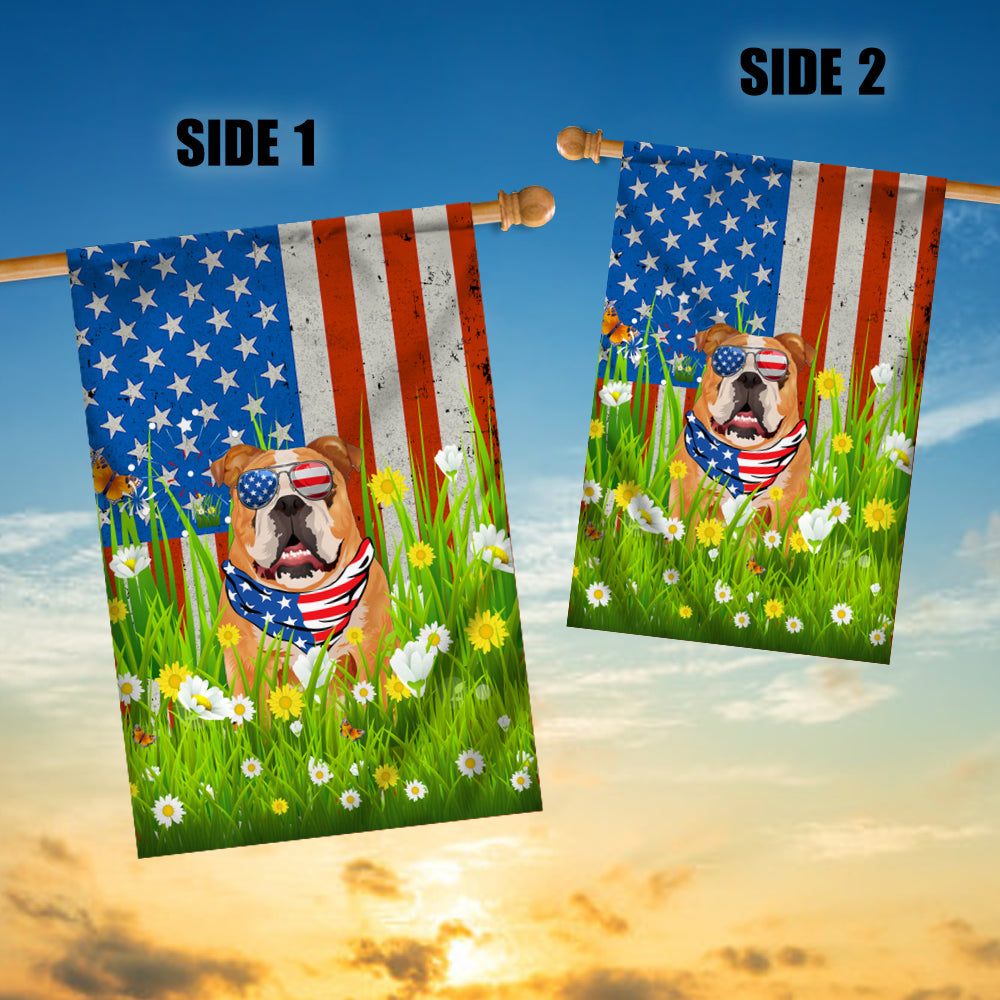 Bull American USA Flag 4th of July Dog Lover On Independence Day | teecentury