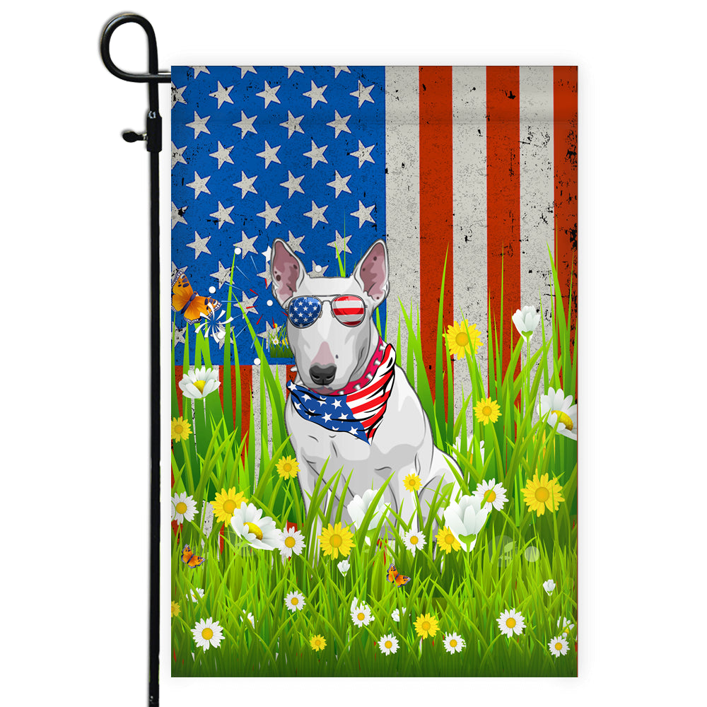 Bull Terrier American USA Flag 4th of July Dog Lover On Independence Day | teecentury