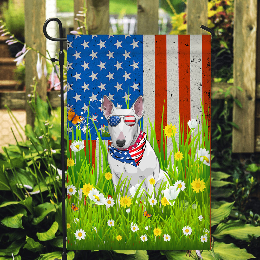 Bull Terrier American USA Flag 4th of July Dog Lover On Independence Day | teecentury