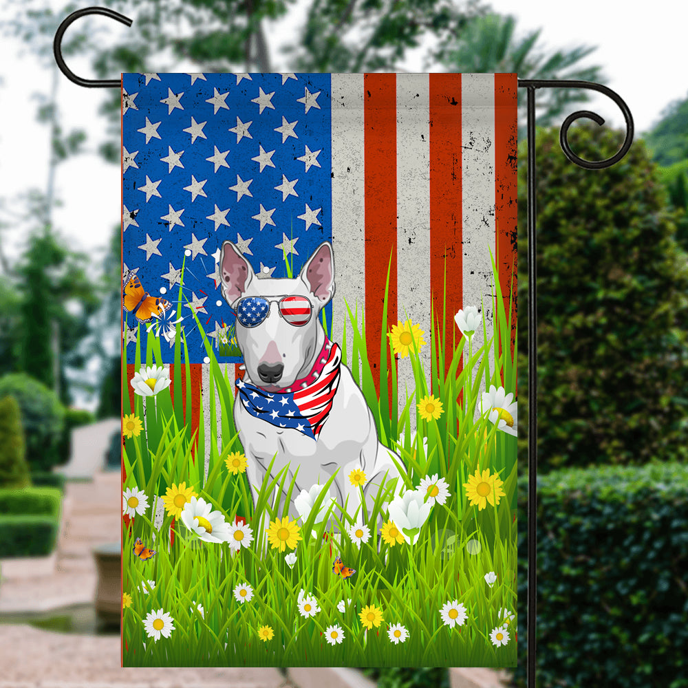 Bull Terrier American USA Flag 4th of July Dog Lover On Independence Day | teecentury