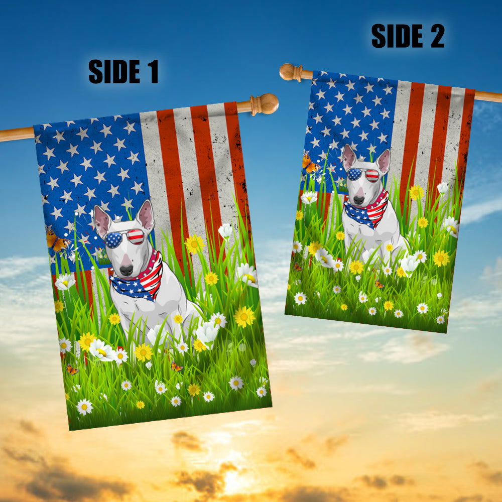 Bull Terrier American USA Flag 4th of July Dog Lover On Independence Day | teecentury