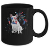 Bull Terrier Dog American USA Flag 4th of July women Lover Mug | teecentury