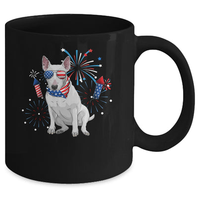 Bull Terrier Dog American USA Flag 4th of July women Lover Mug | teecentury