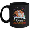 Bull Terrier HalloThanksMas Halloween Thanksgiving Christmas Mug | teecentury