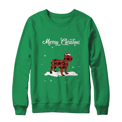Bulldog Christmas Red Plaid Dog Lover Pajama Family Gift T-Shirt & Sweatshirt | Teecentury.com