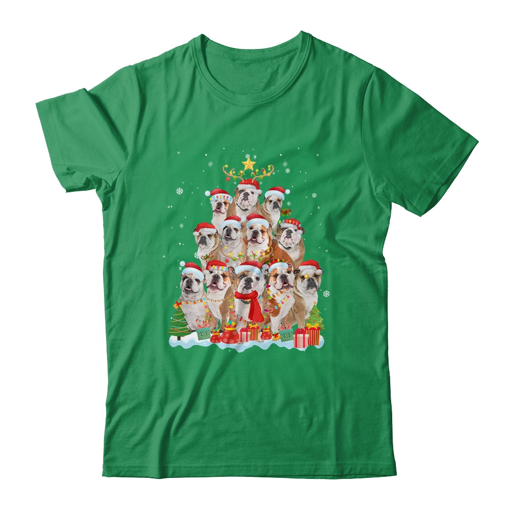 Bulldog Christmas Tree Pajama Xmas T-Shirt & Sweatshirt | Teecentury.com