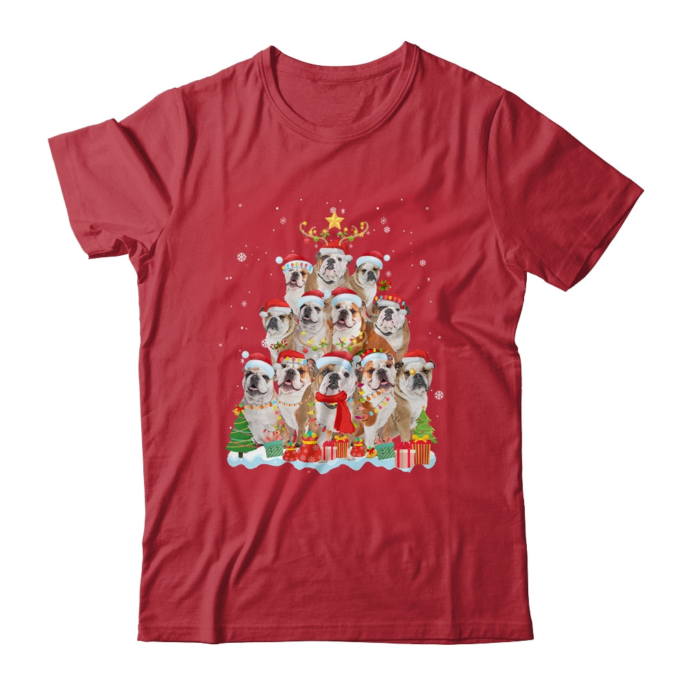 Bulldog Christmas Tree Pajama Xmas T-Shirt & Sweatshirt | Teecentury.com