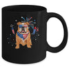 Bulldog Dog American USA Flag 4th of July Men women Lover Mug | teecentury