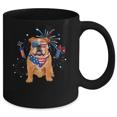 Bulldog Dog American USA Flag 4th of July Men women Lover Mug | teecentury