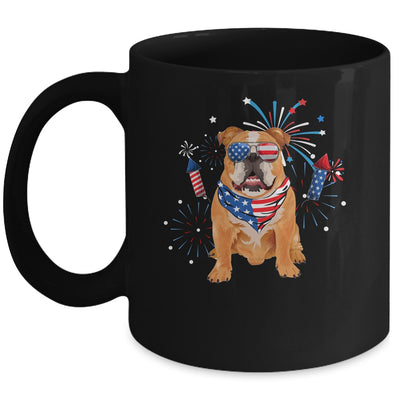 Bulldog Dog American USA Flag 4th of July Men women Lover Mug | teecentury