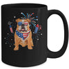 Bulldog Dog American USA Flag 4th of July Men women Lover Mug | teecentury