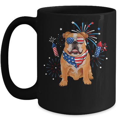 Bulldog Dog American USA Flag 4th of July Men women Lover Mug | teecentury