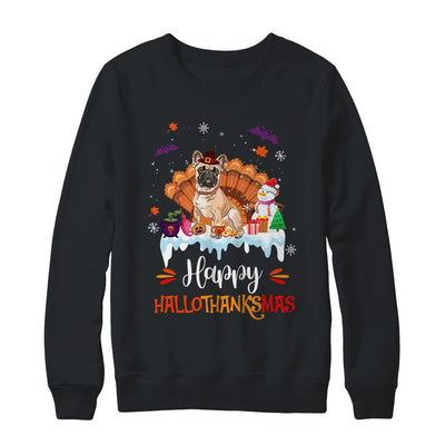 Bulldog HalloThanksMas Halloween Thanksgiving Christmas Shirt & Sweatshirt | teecentury