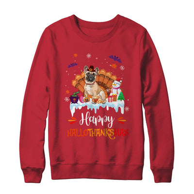 Bulldog HalloThanksMas Halloween Thanksgiving Christmas Shirt & Sweatshirt | teecentury