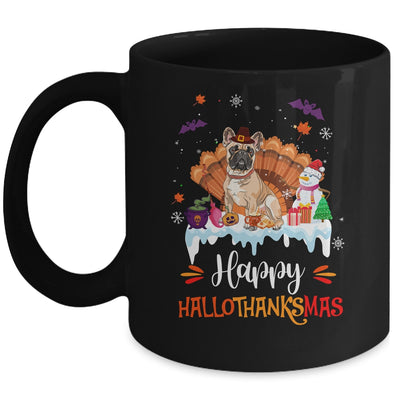 Bulldog HalloThanksMas Halloween Thanksgiving Christmas Mug | teecentury