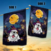 Bulldog Witch Halloween Flag Castle Background For Dog Lover Home Flag | Teecentury.com