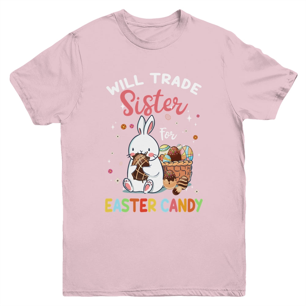 Bunny Eat Chocolate Eggs Will Trade Sister For Easter Candy Youth Youth Shirt | Teecentury.com