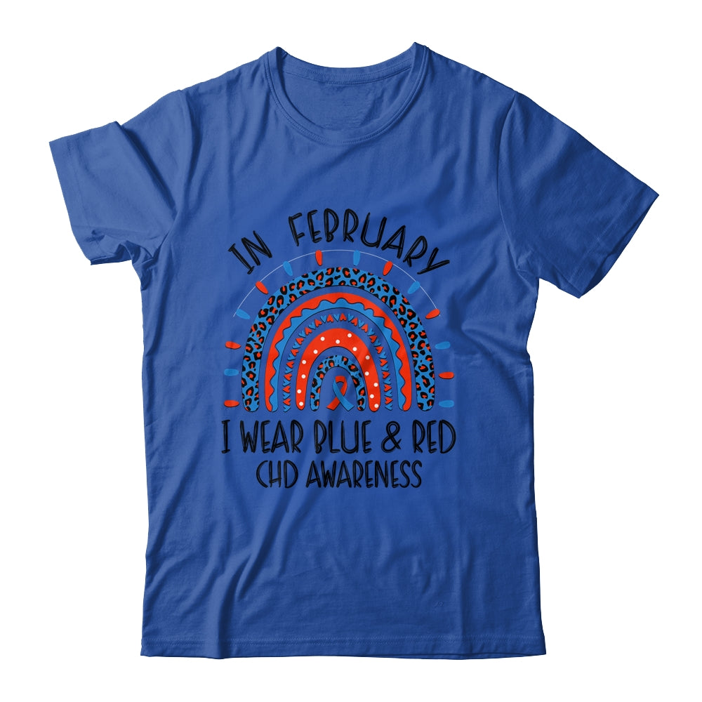 CHD Awareness Rainbow Blue Red Ribbon I Wear Blue Red T-Shirt & Hoodie | Teecentury.com