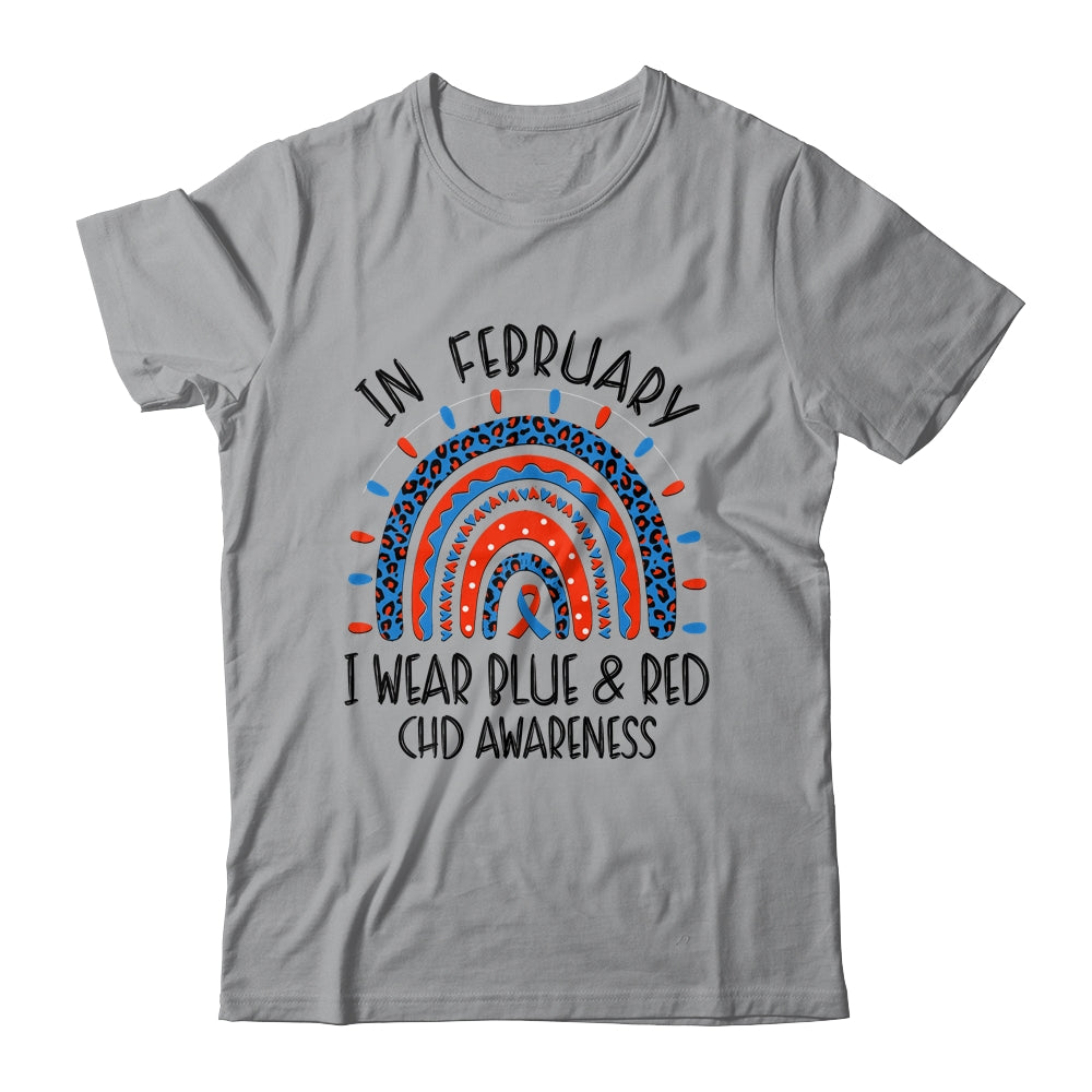 CHD Awareness Rainbow Blue Red Ribbon I Wear Blue Red T-Shirt & Hoodie | Teecentury.com