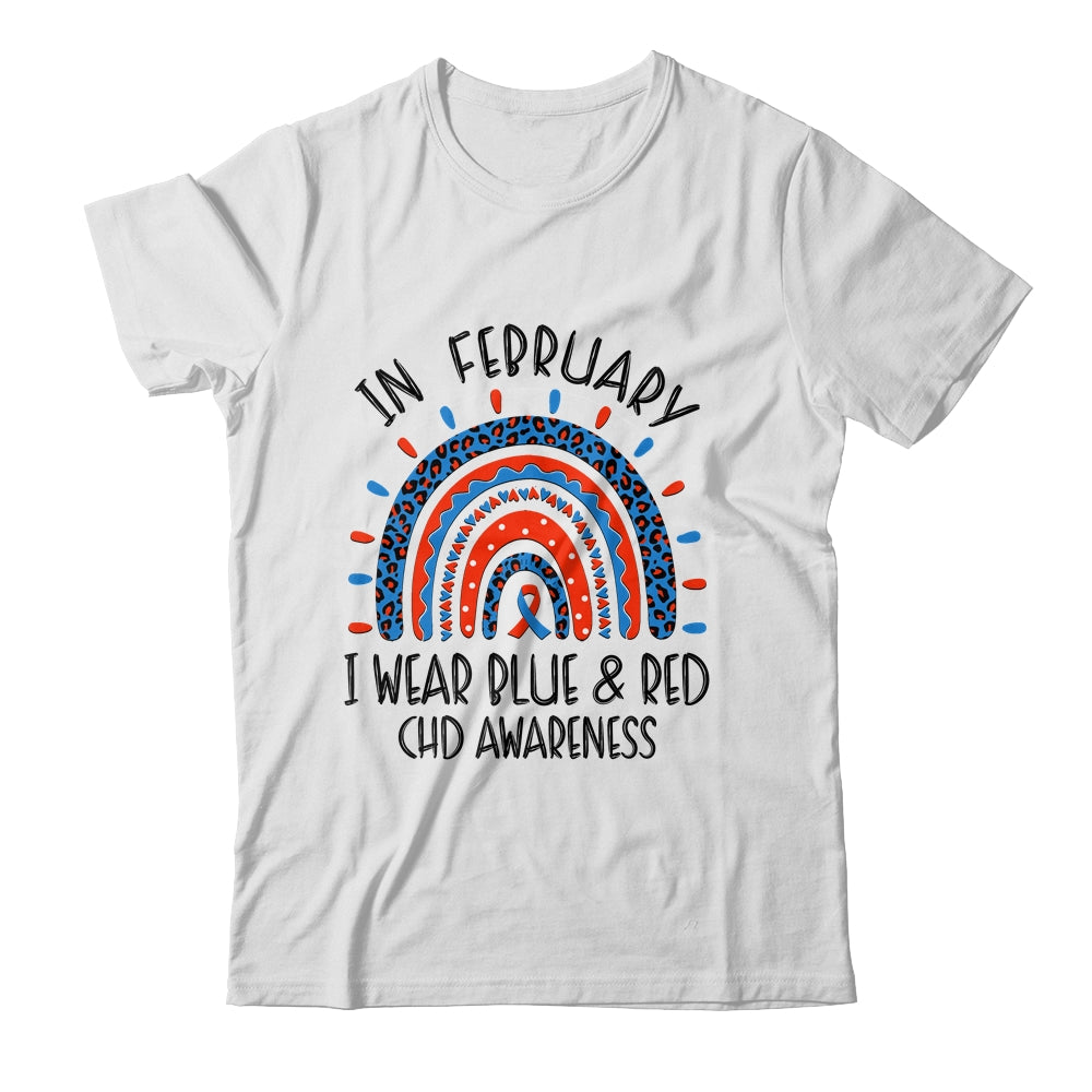 CHD Awareness Rainbow Blue Red Ribbon I Wear Blue Red T-Shirt & Hoodie | Teecentury.com