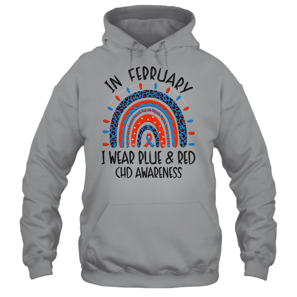 CHD Awareness Rainbow Blue Red Ribbon I Wear Blue Red T-Shirt & Hoodie | Teecentury.com