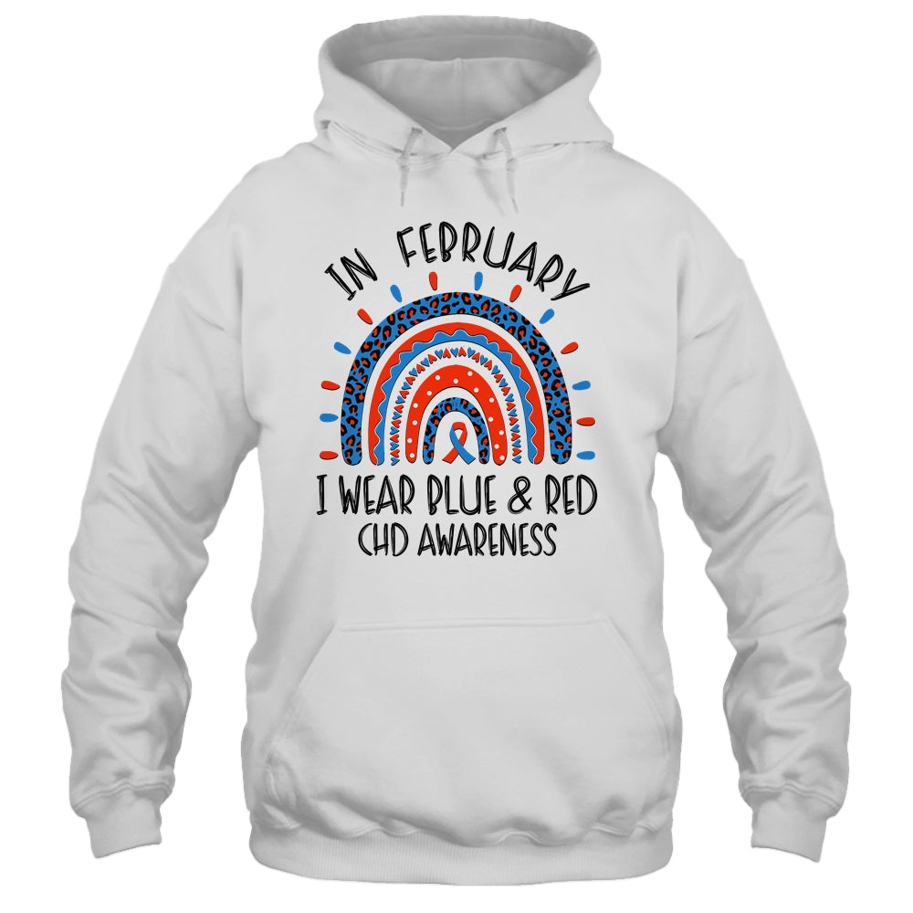 CHD Awareness Rainbow Blue Red Ribbon I Wear Blue Red T-Shirt & Hoodie | Teecentury.com