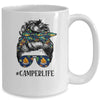 Camper Life Messy Bun Hair Mother's Day Camping Lovers Mug Coffee Mug | Teecentury.com