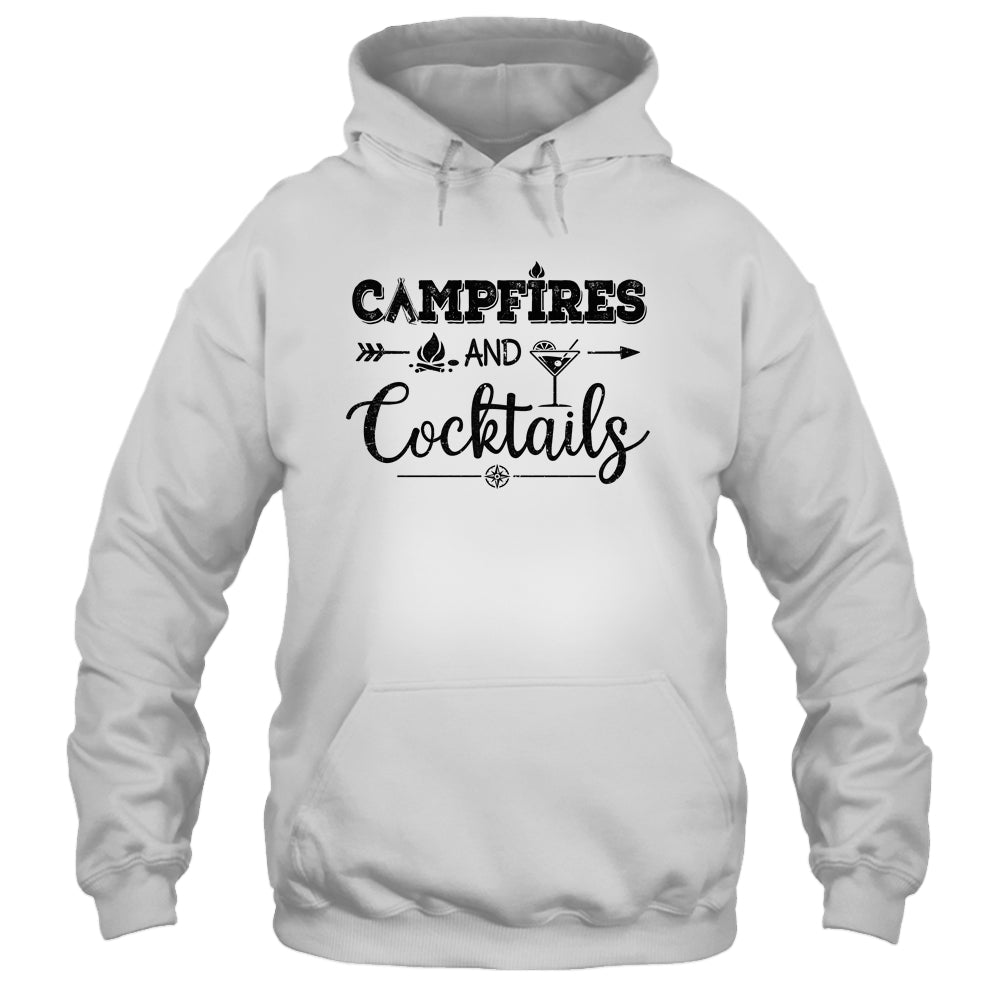 Campfires And Cocktails Love Camping Funny Drinking Wine T-Shirt & Tank Top | Teecentury.com