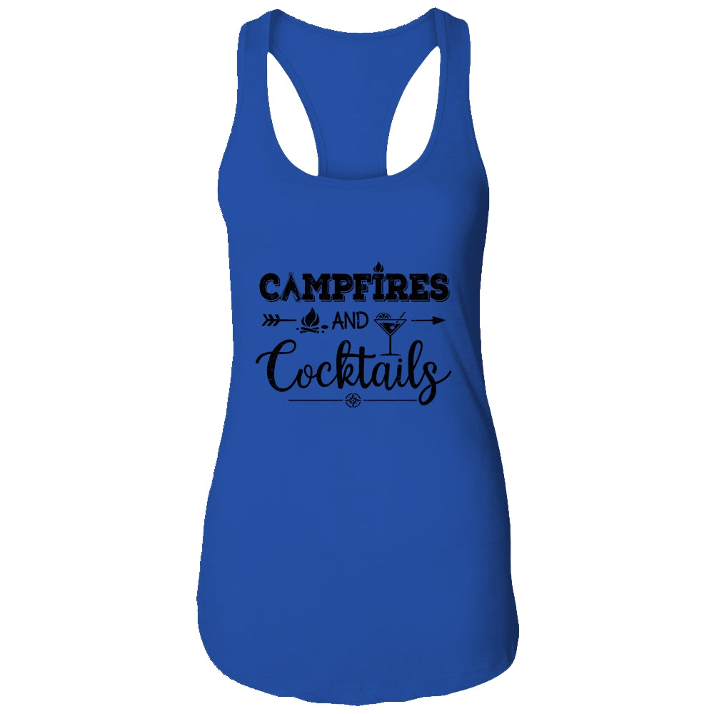 Campfires And Cocktails Love Camping Funny Drinking Wine T-Shirt & Tank Top | Teecentury.com