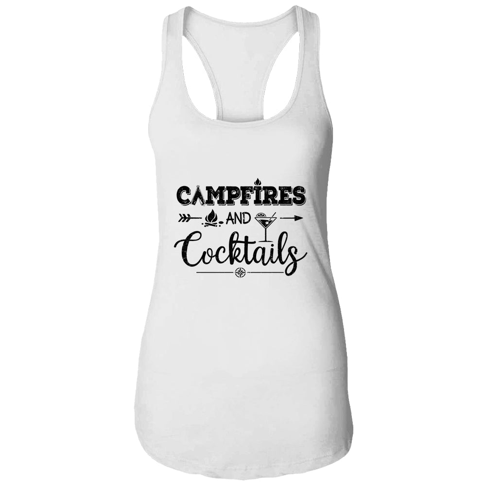 Campfires And Cocktails Love Camping Funny Drinking Wine T-Shirt & Tank Top | Teecentury.com