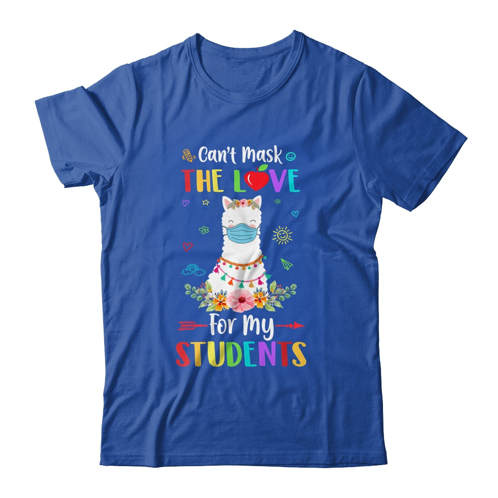 Can't Mask Love For My Students Back To School Llama Teacher T-Shirt & Hoodie | Teecentury.com