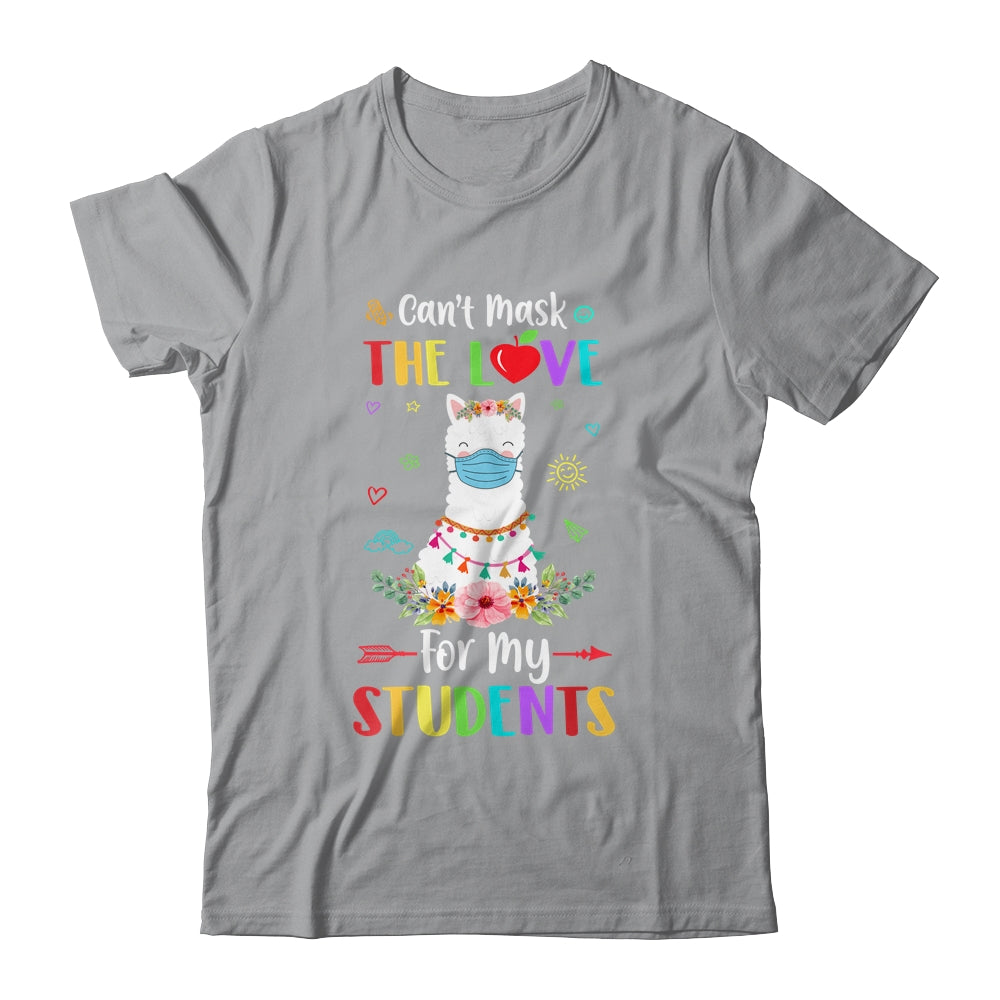 Can't Mask Love For My Students Back To School Llama Teacher T-Shirt & Hoodie | Teecentury.com