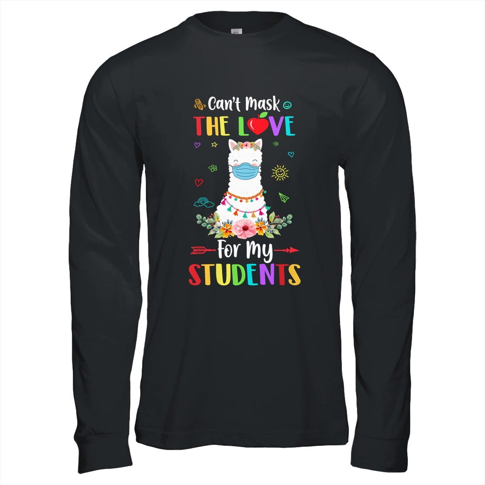 Can't Mask Love For My Students Back To School Llama Teacher T-Shirt & Hoodie | Teecentury.com