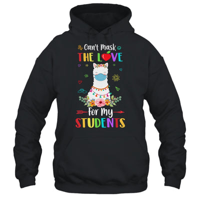 Can't Mask Love For My Students Back To School Llama Teacher T-Shirt & Hoodie | Teecentury.com
