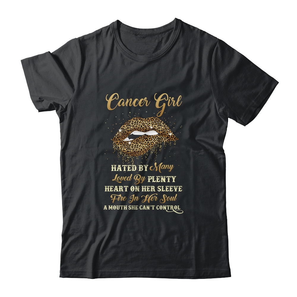 Cancer Girl Birthday Funny Leopard Lips Women T-Shirt & Tank Top | Teecentury.com