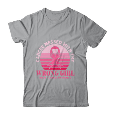 Cancer Messed With The Wrong Girl Breast Cancer Awareness T-Shirt & Hoodie | Teecentury.com