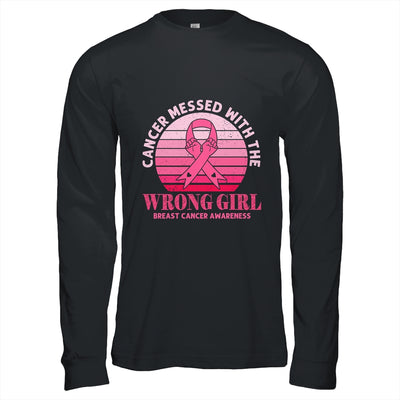 Cancer Messed With The Wrong Girl Breast Cancer Awareness T-Shirt & Hoodie | Teecentury.com