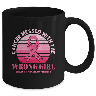 Cancer Messed With The Wrong Girl Breast Cancer Awareness Mug Coffee Mug | Teecentury.com