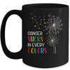 Cancer Sucks In Every Color Fighter Cancer Ribbon Dandelion Mug Coffee Mug | Teecentury.com