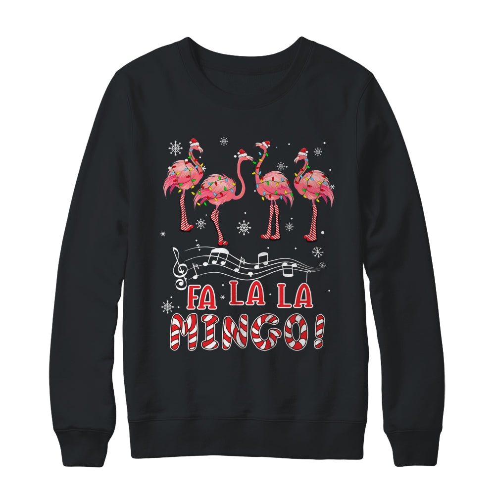 Candy Cane Flamingoes Fa La La Mingo Flamingo Christmas T-Shirt & Sweatshirt | Teecentury.com