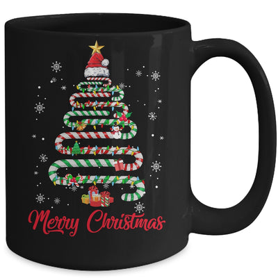 Candy Cane Santa Hat Funny Xmas Tree Merry Christmas Tree Mug Coffee Mug | Teecentury.com