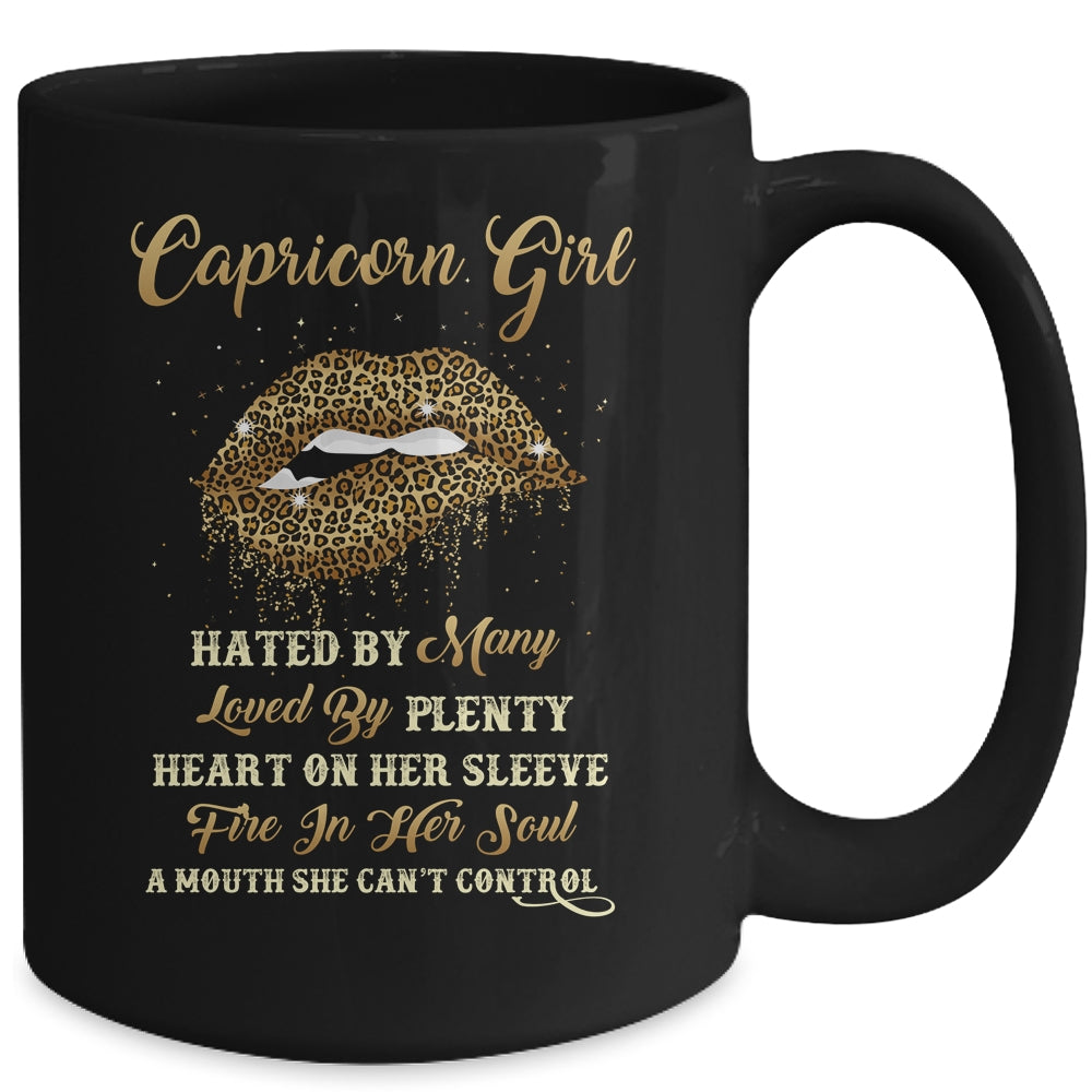 Capricorn Girl Birthday Funny Leopard Lips Women Mug Coffee Mug | Teecentury.com